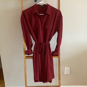 Express Red Shirt Dress